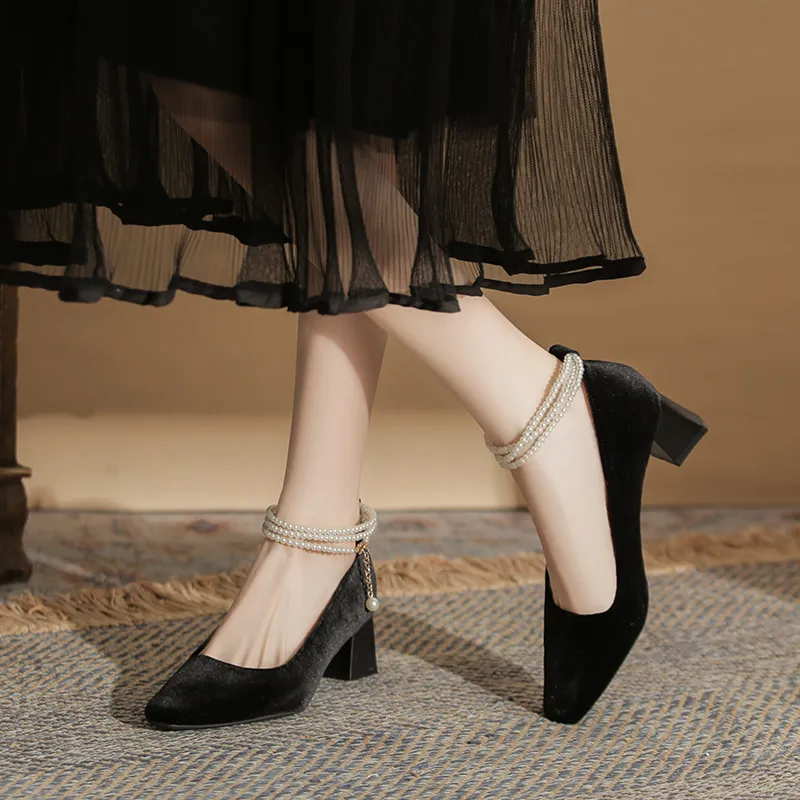 Dunnu Chunky Heel High Heels 5cm Women's-23
