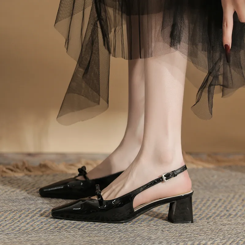 Dunnu Chunky Heel High Heels 5cm Women's-4