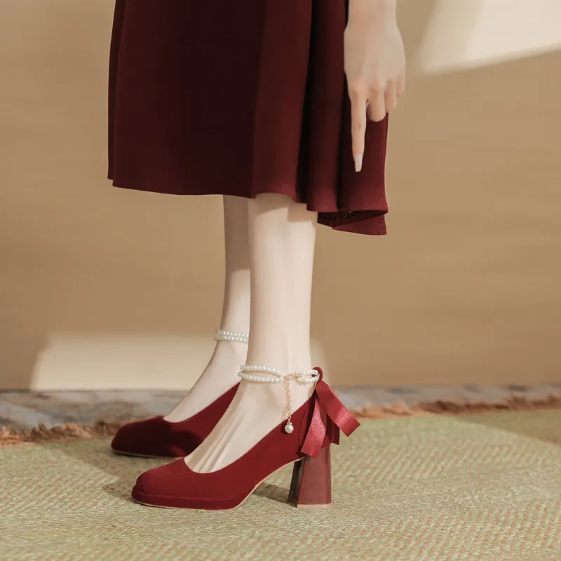 Dunnu Chunky Heel High Heels Women's-4
