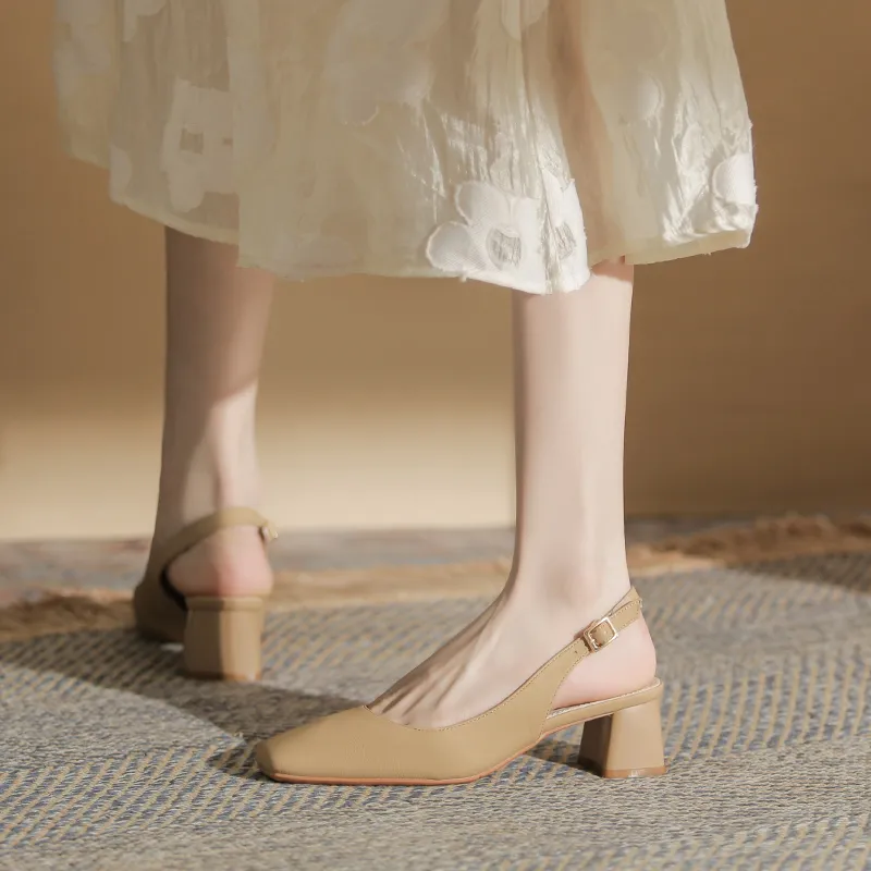 Dunnu Chunky Heel High Heels 5cm Women's Box Included-3