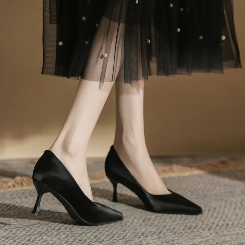 Dunnu Slim Heel High Heels 6cm Women's-1