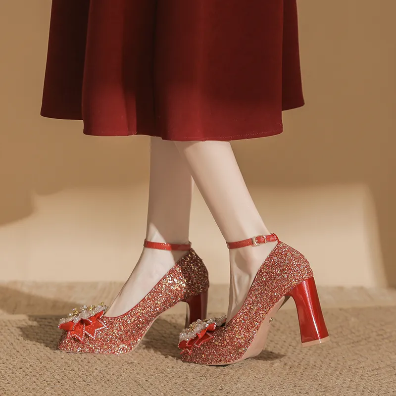 Dunnu Chunky Heel High Heels Women's-2
