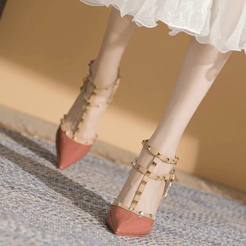Dunnu Strap Sandals 8.5cm Women's Brick Red-13
