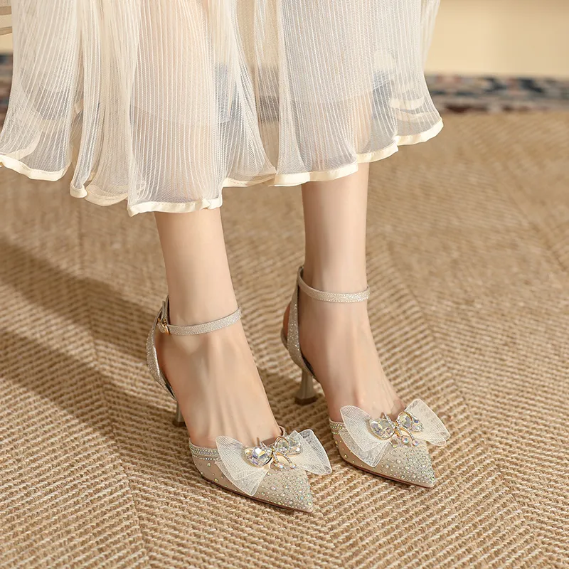 Dunnu Slim Heel High Heels 6.5cm Gold-2