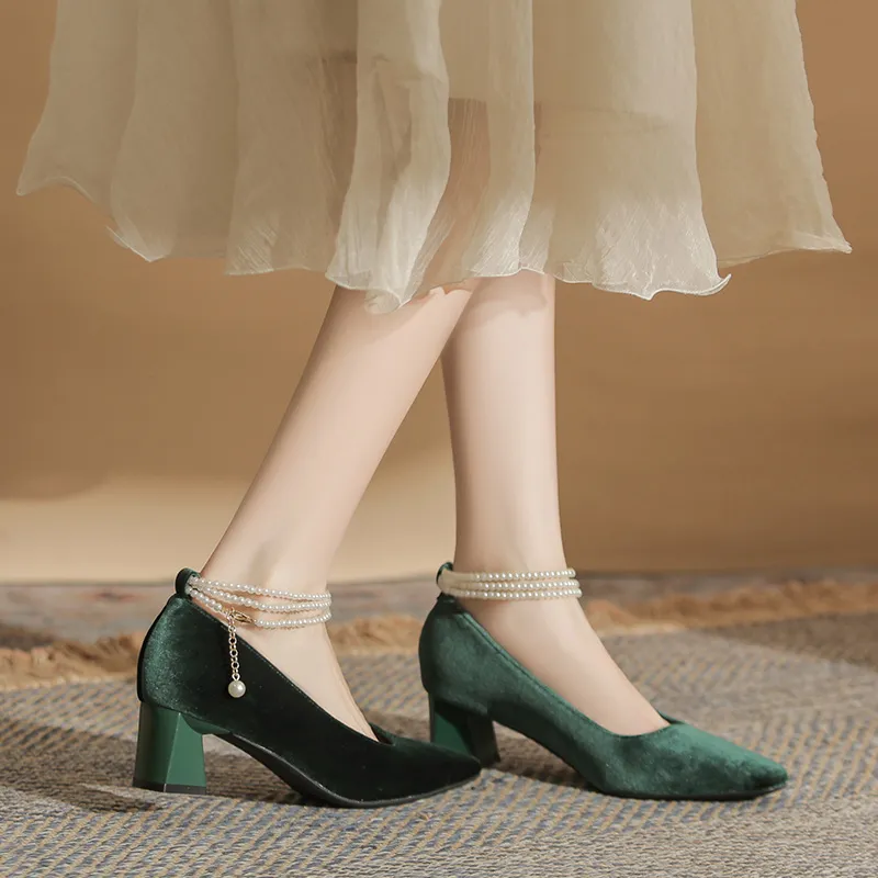 Dunnu Chunky Heel High Heels 5cm Women's-36
