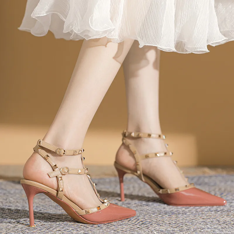 Dunnu Strap Sandals 8.5cm Women's Brick Red-14