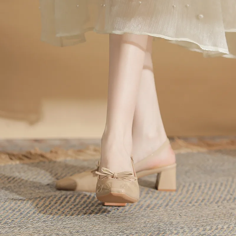 Dunnu Chunky Heel High Heels 5cm Women's-13