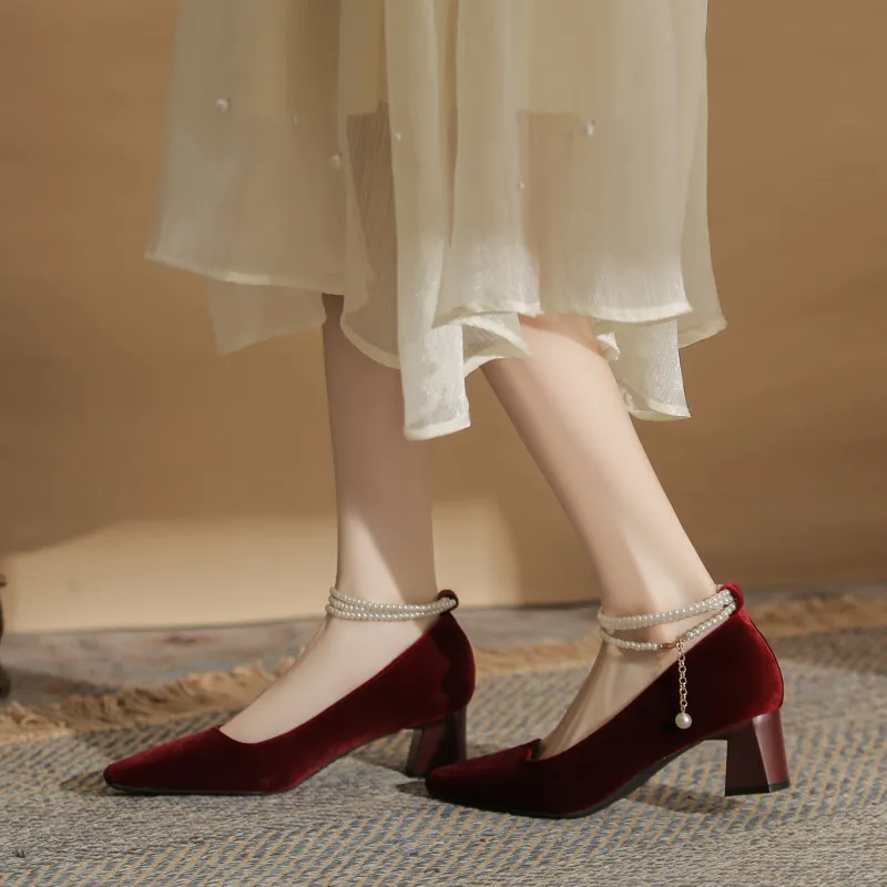 Dunnu Chunky Heel High Heels 5cm Women's-26