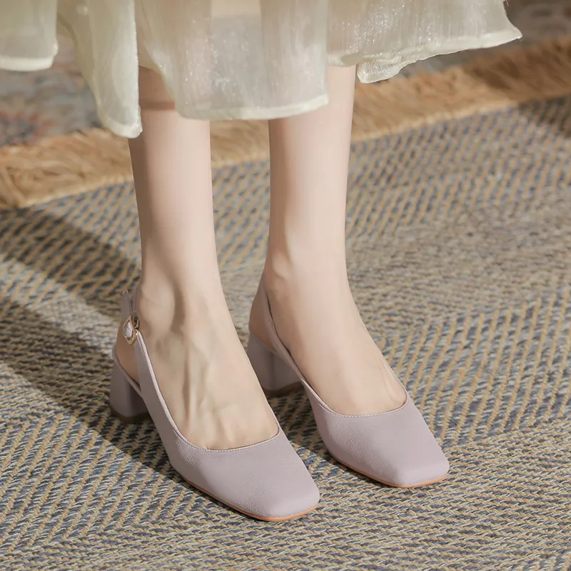 Dunnu Chunky Heel High Heels 5cm Women's Box Included-35