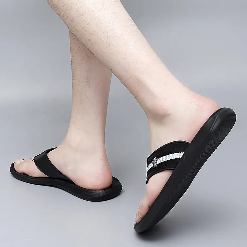 Dunnu Quiet Abrasion Resistant Flip Flops Men's Black-5