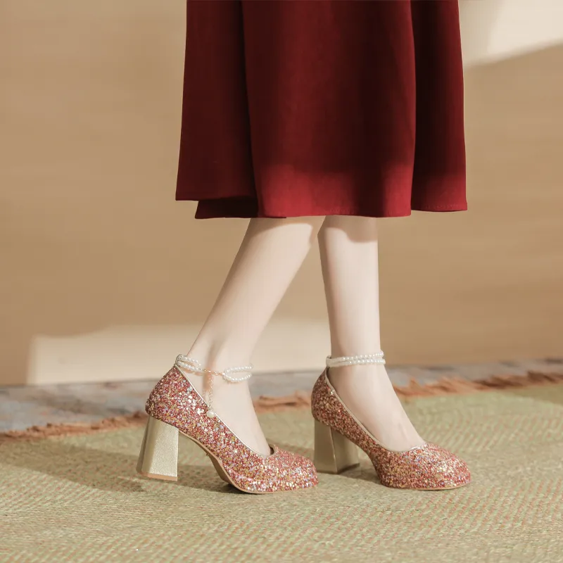 Dunnu Chunky Heel High Heels Women's-19