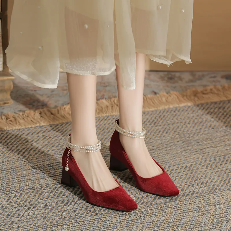 Dunnu Chunky Heel High Heels 5cm Women's-29