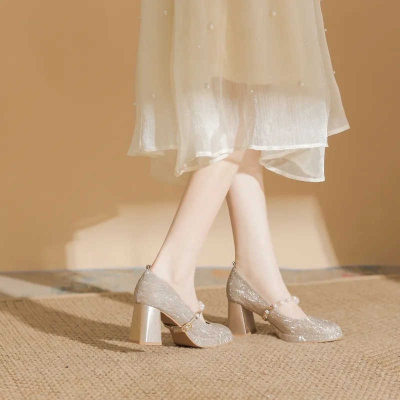 Dunnu Chunky Heel High Heels Women's-14