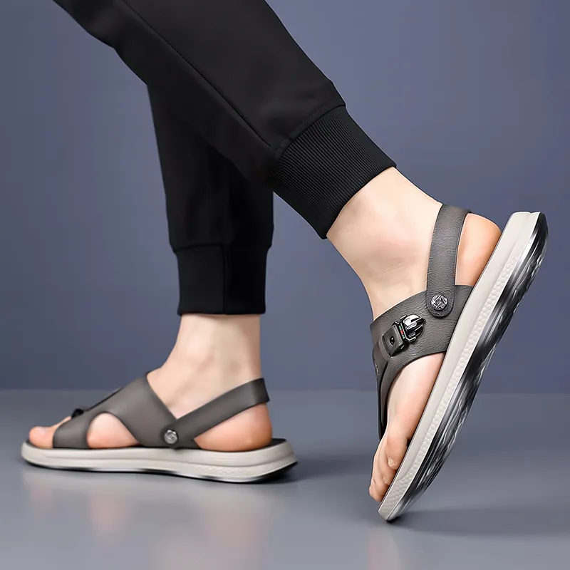 Dunnu Beach Sandals Men Gray-4