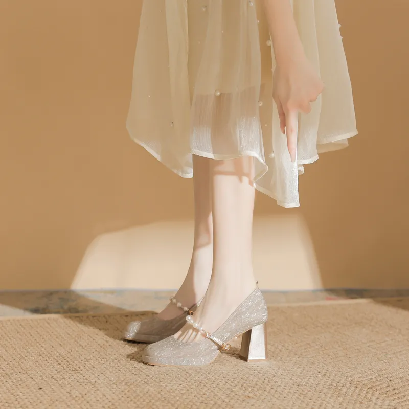 Dunnu Chunky Heel High Heels Women's-4