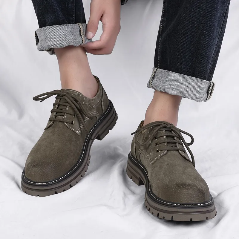 Dunnu Men's Casual Shoes Men Low Top Yellow/Gray-7
