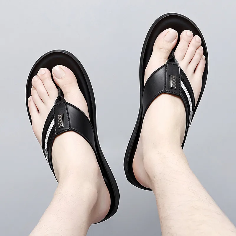 Dunnu Quiet Abrasion Resistant Flip Flops Men's Black-3