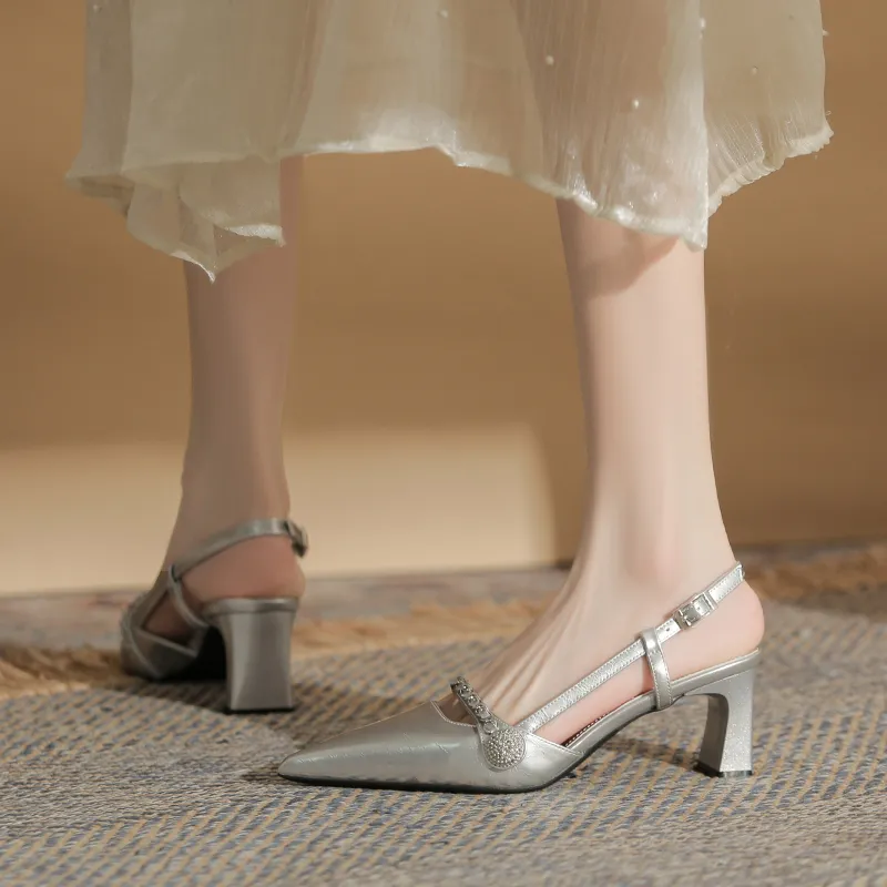 Dunnu Chunky Heel High Heels 5cm Women's Box Included-14