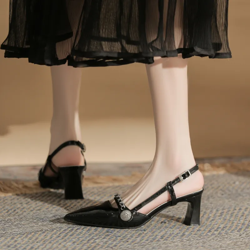 Dunnu Chunky Heel High Heels 5cm Women's Box Included-3