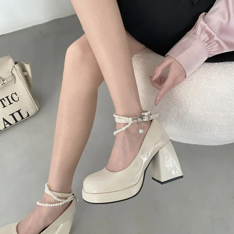 WOXXXN Chunky Heel High Heels Women's-5