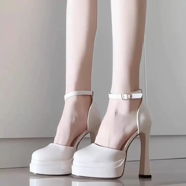 WOXXXN Chunky Heel High Heels Women's-4