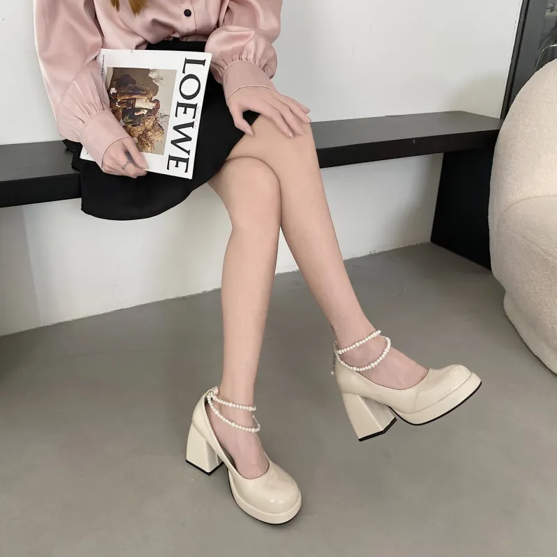 WOXXXN Chunky Heel High Heels Women's-7