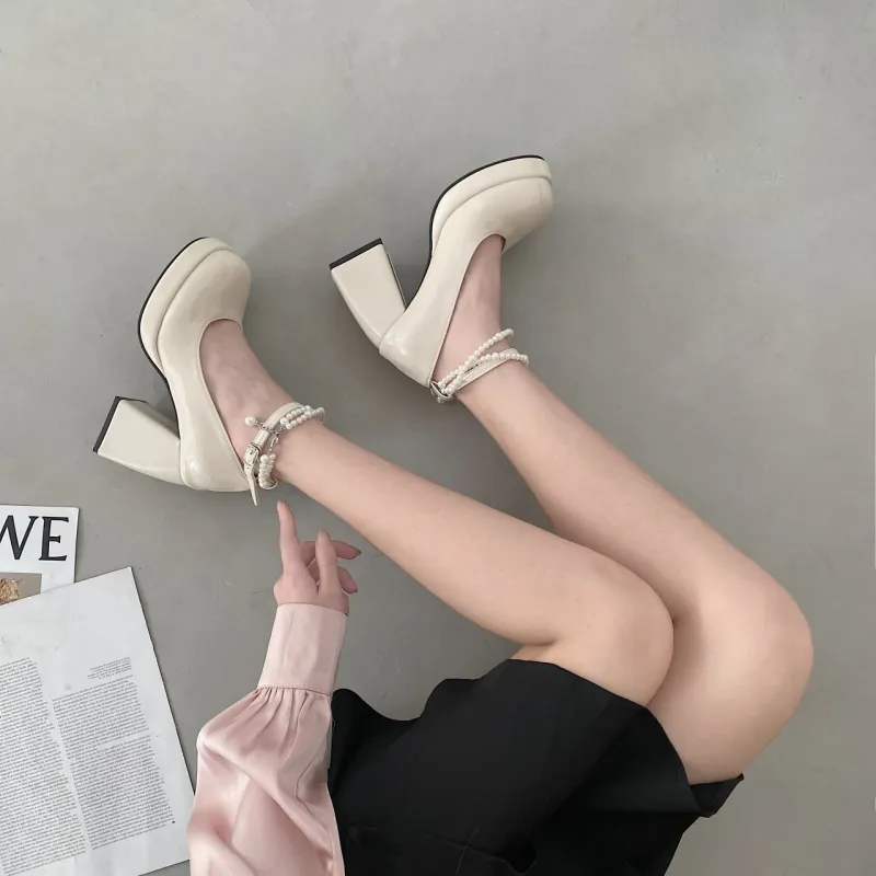 WOXXXN Chunky Heel High Heels Women's-8
