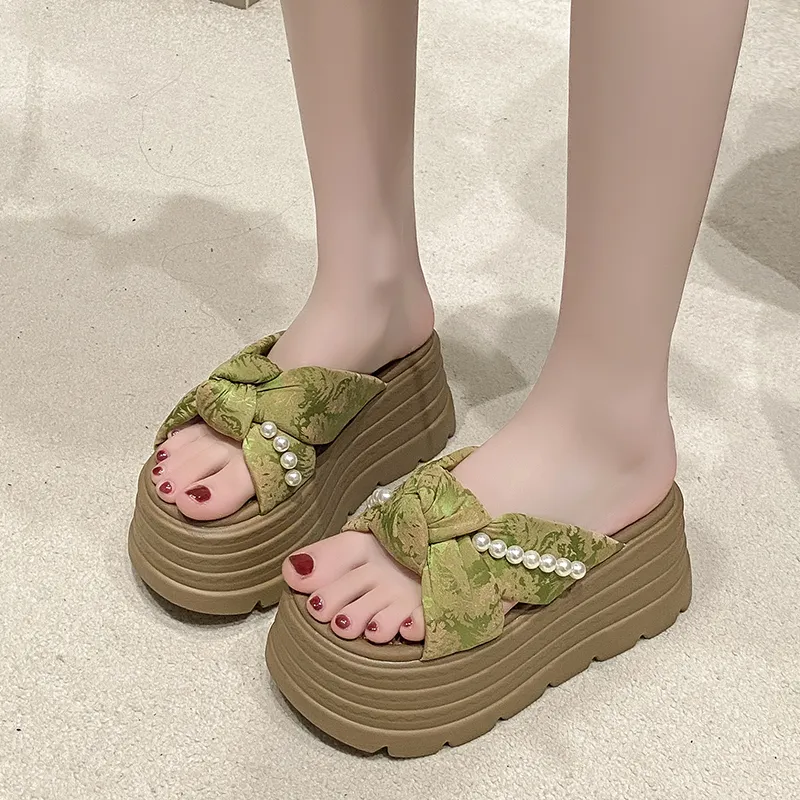WOXXXN Slide Slippers Women's Black, Beige, Green-9