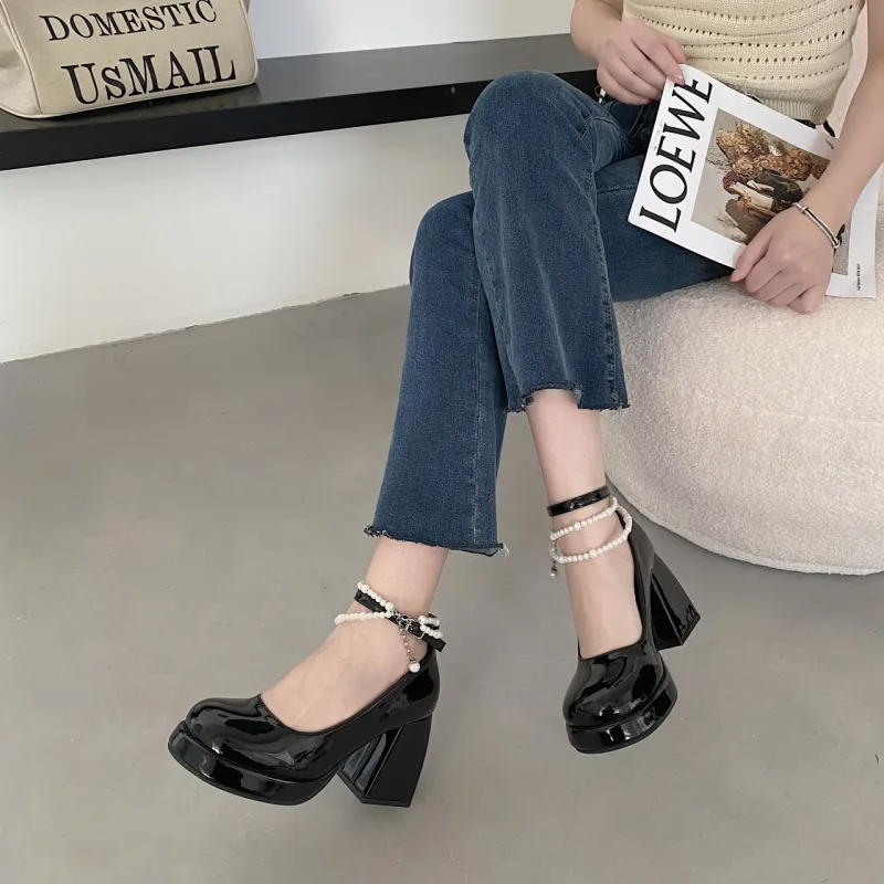 WOXXXN Chunky Heel High Heels Women's-2