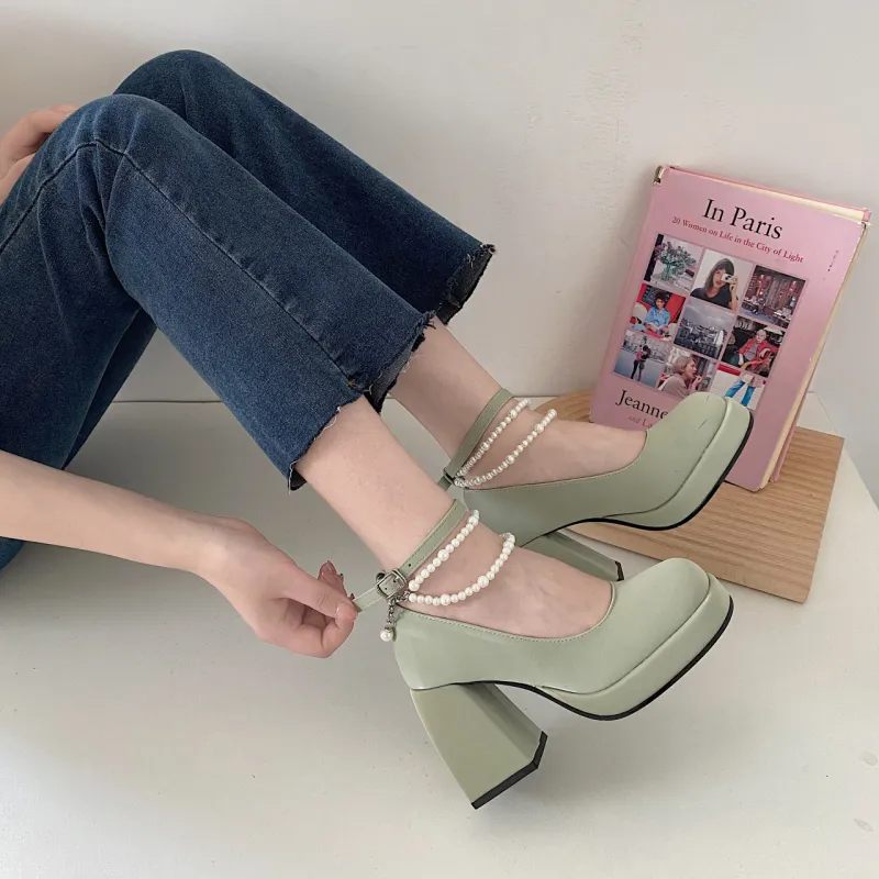 WOXXXN Chunky Heel High Heels Women's-11