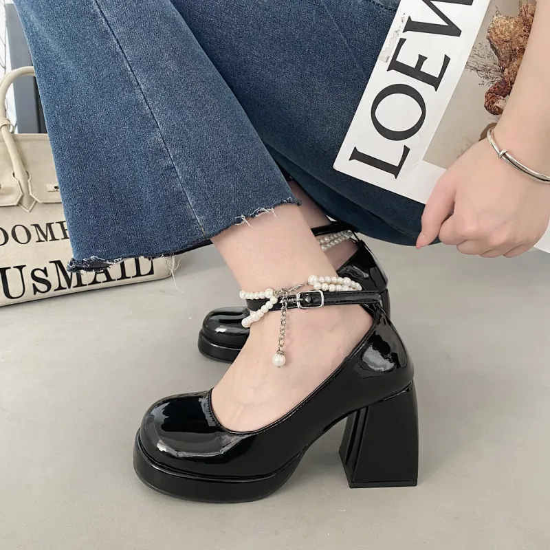 WOXXXN Chunky Heel High Heels Women's-1