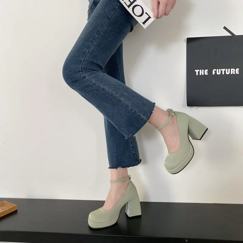 WOXXXN Chunky Heel High Heels Women's-9