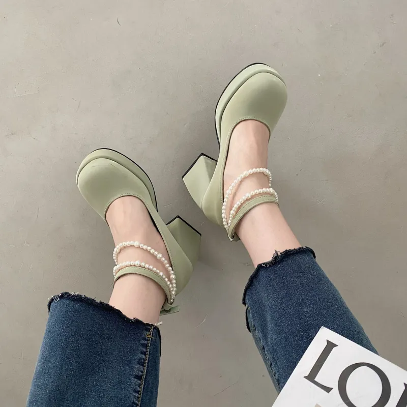 WOXXXN Chunky Heel High Heels Women's-10