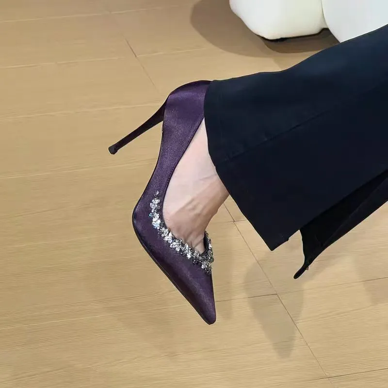 WOXXXN Slim Heel High Heels Women's Purple-1