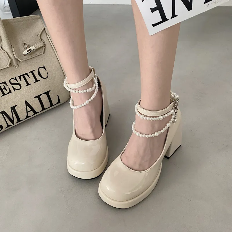 WOXXXN Chunky Heel High Heels Women's-6