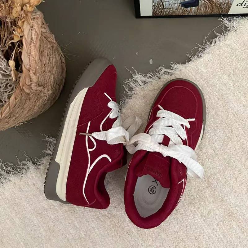 Topland Thermal Coverage Height Increasing Low Top Skateboard Shoes Women's-8