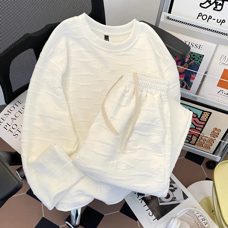 Topland Sweatshirt Set Unisex White-5