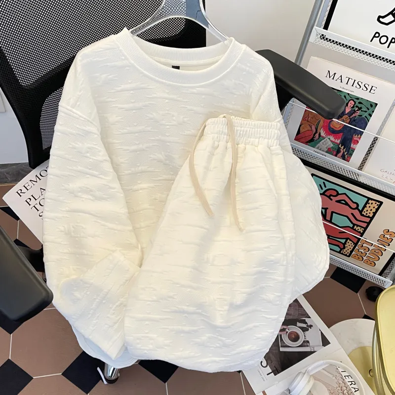 Topland Sweatshirt Set Unisex White-6