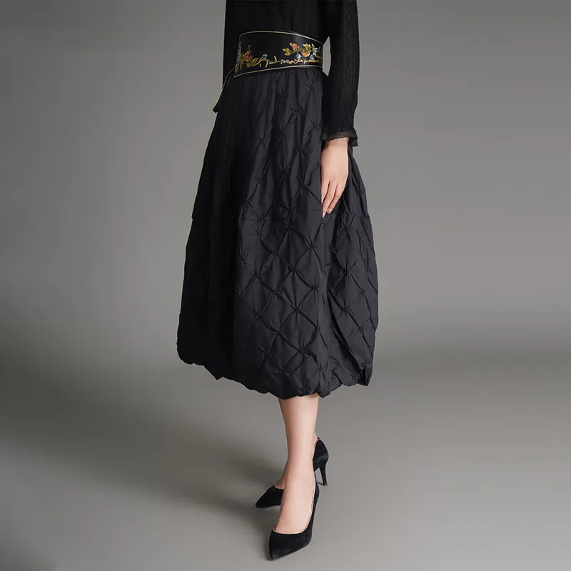 ROSESTUDIOBYGUOPEI Casual Long Skirts Women's Black-2