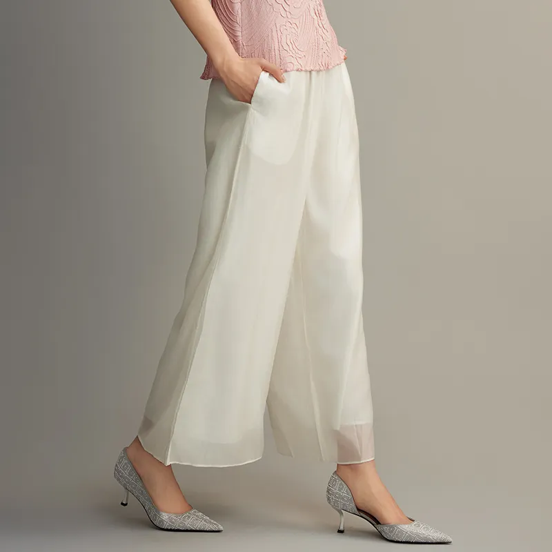 ROSESTUDIOBYGUOPEI Casual Pants Women's White-3