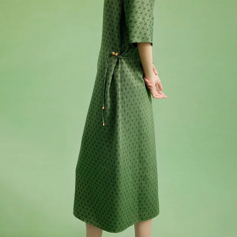 ROSESTUDIOBYGUOPEI Short Sleeved Dresses Women's Green-2