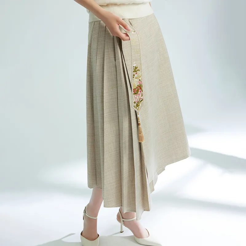 ROSESTUDIOBYGUOPEI Casual Long Skirts Women's Coffee-2