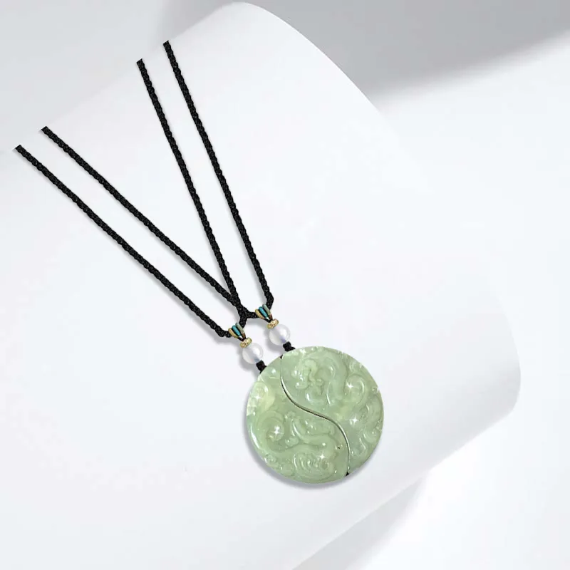Jingleo Serpentine Jade Necklaces Unisex-2