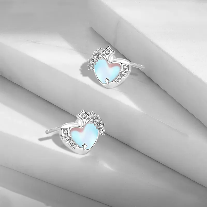 Jingleo S925 Silver Stud Earrings Women's-2