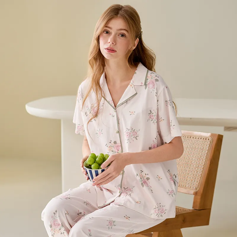 FENTENG Pajama Set Women's Light Shrimp Pink-1