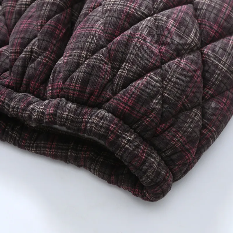 FENTENG Pajama Set Women's Pink Plaid-3