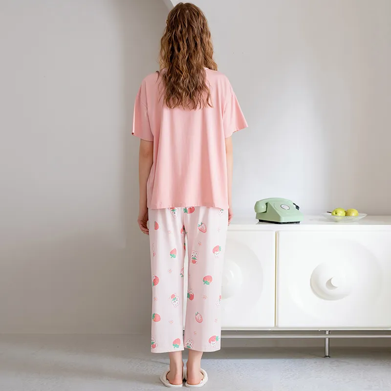 FENTENG Pajama Set Women's Warm Pink-1