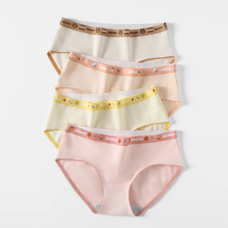 FENTENG x LINE FRIENDS Brown Bear Underpants Women's 4 Pack-1
