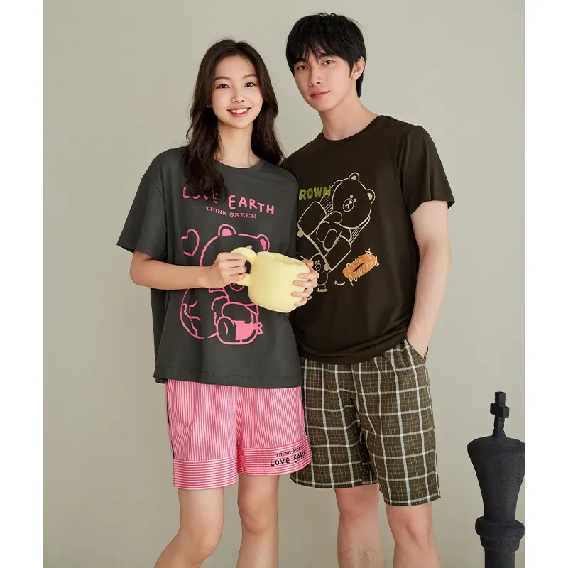FENTENG Pajama Set Men's Dark Coffee-3