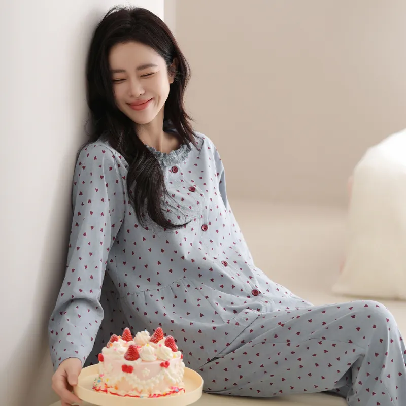 FENTENG Pajama Set Women's Light Aqua Blue-2
